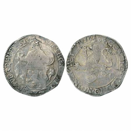 Netherland-Deventer, Silver 48 Stuivers (Lion Daalder), 1664, 27.05g. 'Sitting Dog' mint m