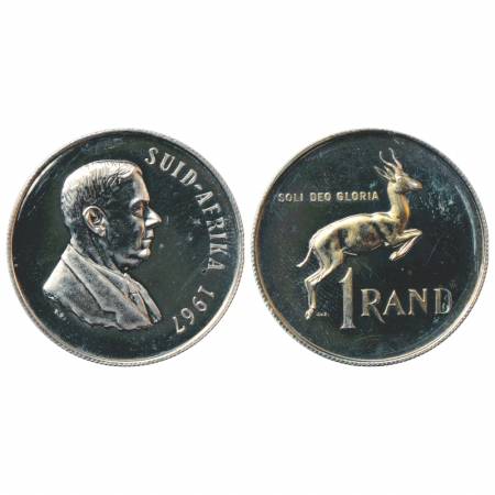 South Africa, Proof, Silver 1 Rand, 1967, 15.02g. Sub: 1st Anniversary-Death of Dr. Verwoe