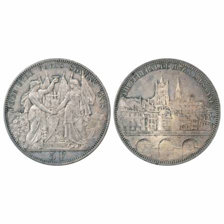 Switzerland, Silver 5 Francs, Commemorative coinage shooting festival mint year 1876, 25g.