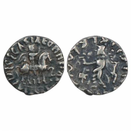Indo-Scythians, Silver Drachm of Azes (c.56-35BC), MIGIS 859, 2.16g. Obv: King mounted on 