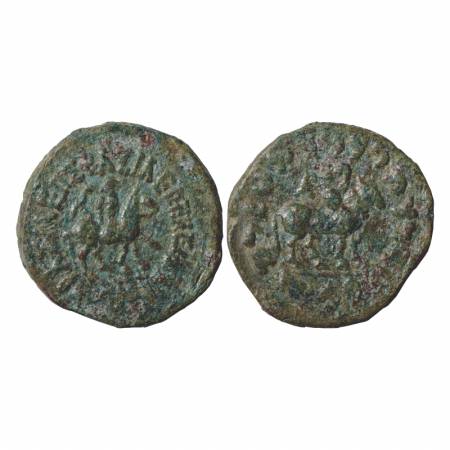 Indo-Scythians, Azes (58-35 BC), Copper Coin, ISCH 91.3, 21.57g. Obv: King mounted on hors