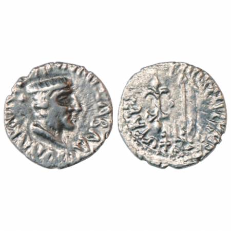 Western Kshatrapas, Kshaharata Dynasty, Nahapana (33-78 AD), Silver Drachm, 2.08g. Obv: Po