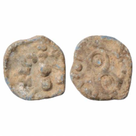 Western Kshatrapas, Kshaharata Dynasty, Hill type Lead Coin of Mahakshatrapa Nahapana from