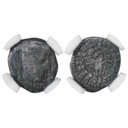 Gupta Empire, Silver Drachm of Skanda Gupta (450-475AD), of 'fan-tailed peacock' or Madhya