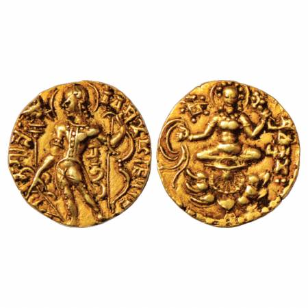 Gupta Empire, Chandra Gupta II (375-415 AD), Gold Dinar of 'Archer' type, Altekar Class II