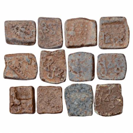 Gupta Empire, Chandra Gupta II (375-415 AD), Lead Unit (6), 6.09g, 5.68g, 4.75g, 3.99g, 3.