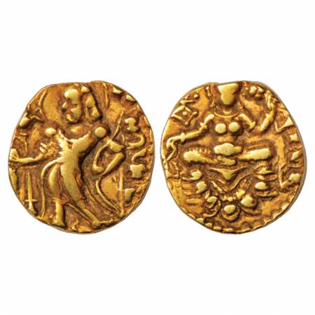 Gupta Empire, Kumara Gupta (415-450 AD), Gold Dinar of 'Archer' type, Altekar Class II, Va