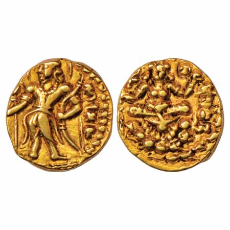 Gupta Empire, Kumara Gupta (415-450 AD), Gold Dinar of 'Archer' type, Altekar Class II, Va