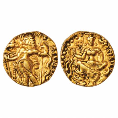 Gupta Empire, Kumara Gupta (415-450 AD), Gold Dinar of 'Archer' type, Altekar Class III, V