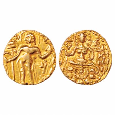 Gupta Empire, Skanda Gupta (450-470 AD), Gold Dinar of 'Archer' type, Altekar Var. B, 9.09
