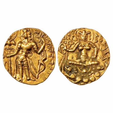 Gupta Empire, Budha Gupta? (470-500 AD), Gold Dinar of 'Archer' type, Altekar Class II, 9.