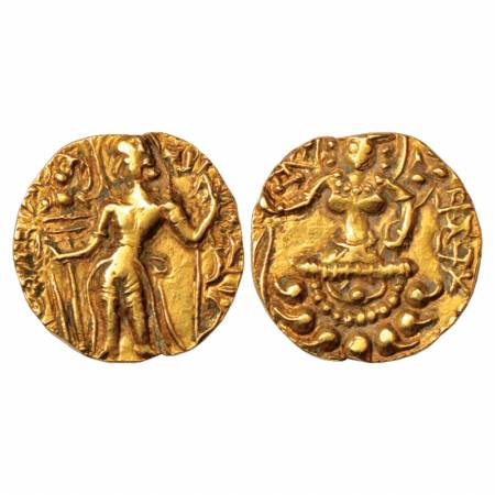 Gupta Empire, Budha Gupta? (470-500 AD), Gold Dinar of 'Archer' type, Altekar Class II, 9.