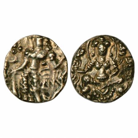 Gupta Empire, Vishnu Gupta (470-500 AD), Base Gold Dinar of 'Archer' type, Altekar p. 280,