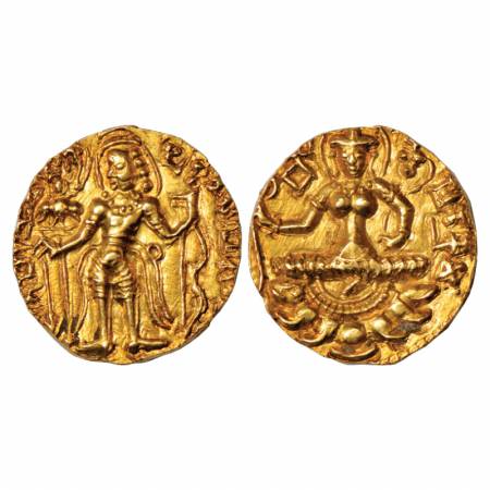 Gupta Empire, Puru Gupta / Budha Gupta / Other? (500-550 AD), Gold Dinar of 'Archer' type,