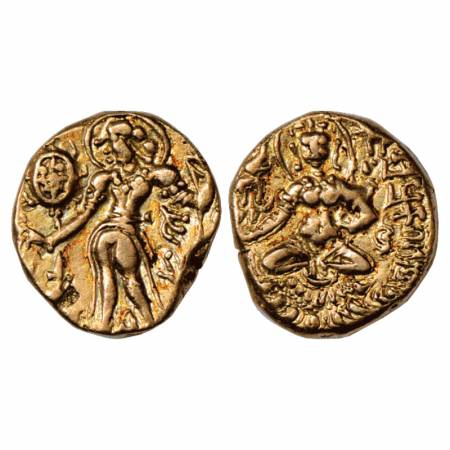 Post-Gupta Rulers of Bengal, Jayanaga (550-650AD), Base Gold Dinar of 'Archer' type, Altek