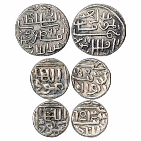 Sultans of Gujarat, Silver Coin (3), 1x Shams al-Din Muzaffar II, Tanka, AH 926, G&G G249 