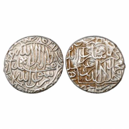Akbar (1556-1605 AD), Silver Rupee, Hazrat Delhi Mint, AH 969, KM 80.7. Very Fine, Very Sc