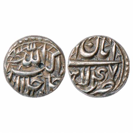 Akbar (1556-1605 AD), Silver ½ Rupee, Lahore Mint, Aban 47, KM 66.3. Very Fine, Scarce.