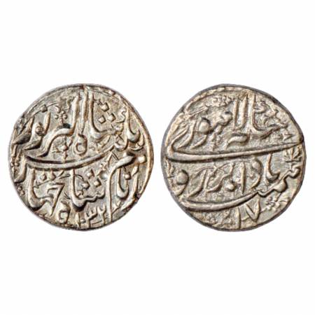 Jahangir (1605-1627 AD), Silver Rupee, Lahore Mint, AH 1032/RY 17, 'Badabar' couplet, KM 1