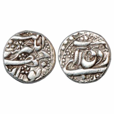 Jahangir (1605-1627 AD), Silver ½ Rupee, Qandhar (partly visible) Mint, Ardibihist, KM 136