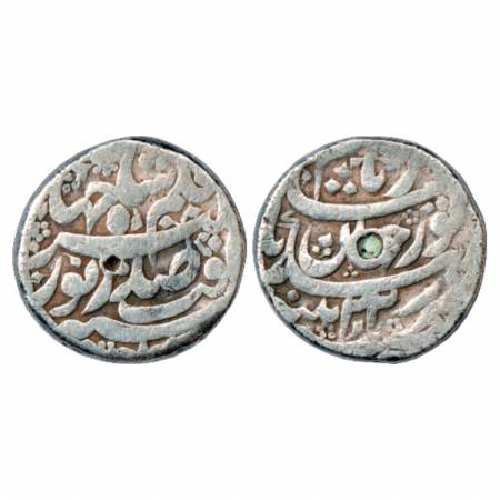 Jahangir with Noor Jahan, Silver Rupee, Patna Mint, RY 22, KM 168.5. About Very Fine, Very
