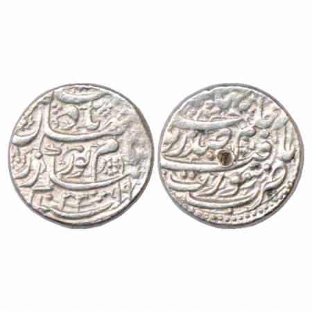 Jahangir with Noor Jahan, Silver Rupee, Surat Mint, AH 1033/RY 19, KM 168.6. Very Fine+, R
