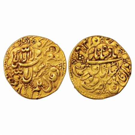 Shah Jahan (1628-1658 AD), Gold Mohur, 10.93g. Daulatabad Mint (full mint visible), RY 31.