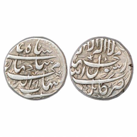 Shah Jahan (1628-1658 AD), Silver Rupee, Kabul Mint, 'Sahib Qiran' type, RY 9, KM 222.9. V