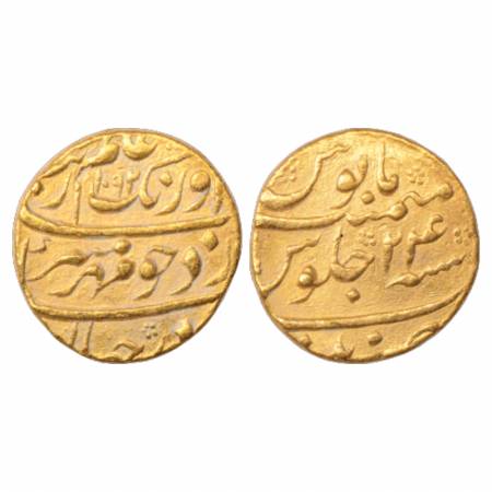 Aurangzeb (1658-1707 AD), Gold Mohur, 11.02g, Patna Mint, AH 1092/RY 24, KM 315.40. Very F