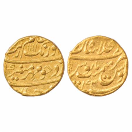 Aurangzeb (1658-1707 AD), Gold Mohur, 10.89g. Dar ul-Khilafat Shahjahanabad Mint, AH 1111/