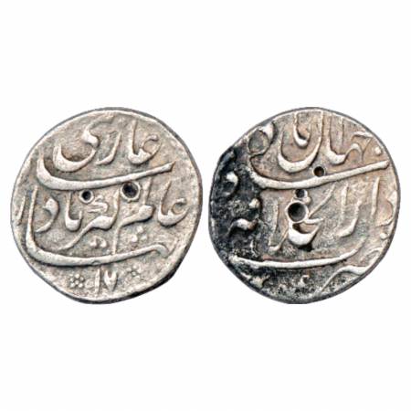 Aurangzeb (1658-1707 AD), Silver ½ Rupee Nisar, 5.57g. Dar ul-Khilafat Shahjahanabad Mint,