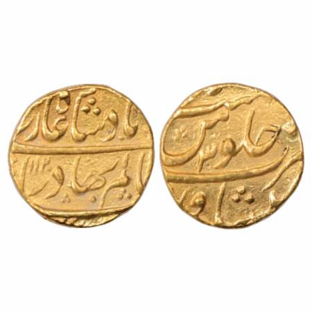 Shah Alam Bahadur (1707-1712 AD), Gold Mohur, 10.90g. Peshawar Mint, AH 1120/RY 3, KM 356.