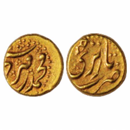 Farrukhsiyar (1712-1719 AD), Gold ½ Hoan of light weight standard, Tarpatri Mint, RY5, 1.4