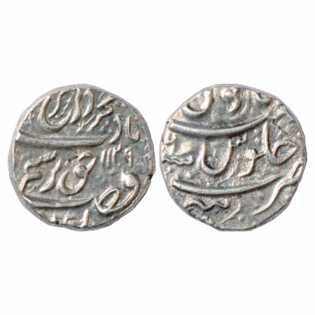 Farrukhsiyar (1713-1719 AD), Silver Rupee, Tatta Mint, AH 1129/RY 6. Legend arrangement is