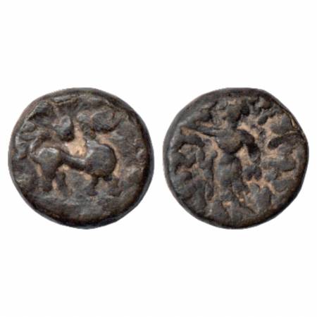 Indo-Scythian Kshatrapas, Rajuvula (20-40 AD), Lead Unit of Jammu Series, ISCH 153.6, 5.65