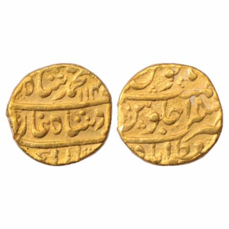Muhammad Shah (1719-1748 AD), Gold Mohur, 10.92g. Muazzamabad Mint, AH 1149/RY 18, KM 438.
