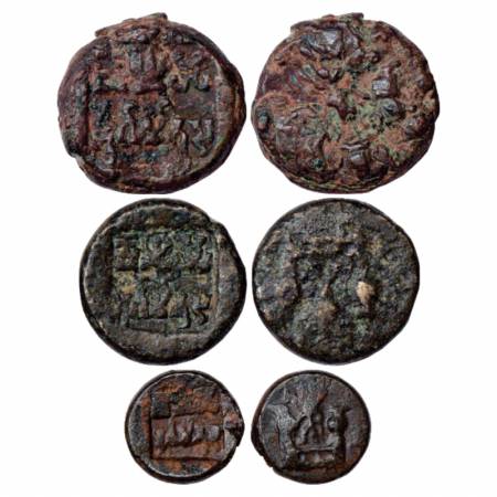 Panchala (Monarchical Series), Three Copper coins of Agnimitra in a denominational range (