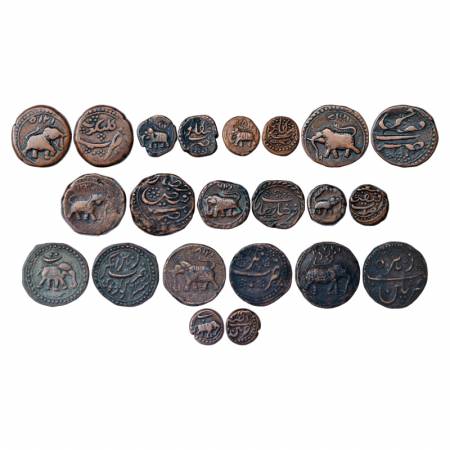 Mysore, Tipu Sultan (1782-1799 AD), Copper Coins (11), Bengalur Mint, 1x Paisa & 2x ¼ Pais