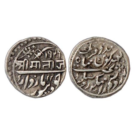 Jodhpur, Takhat Singh (1843-1873 AD), Silver Rupee, Jodhpur Mint, VS 1926, RY 22, KM 67. W