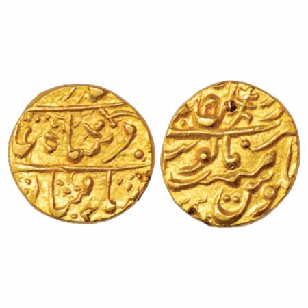 Jodhpur, Man Singh (1803-1843 AD), Gold Mohur, 11.01g. Dar ul-Mandsore Jodhpur Mint, in th