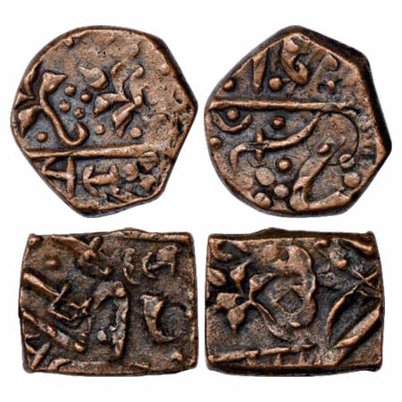 Lunawada, Dalel Singh (1851-1867 AD), Copper Paisa (2). (2 Coins) Very Fine+, Very Scarce.