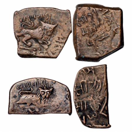 Lunawada (2), Wakhat Singhji (1867-1929 AD), Copper Paisa & ½ Paisa. Obv: Gujarati legend 