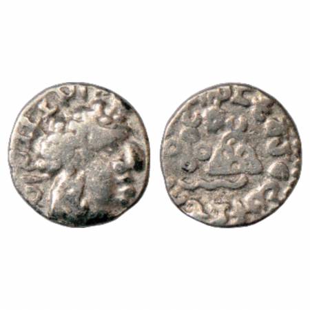 Satavahanas, Silver Portrait Drachm of Vasithiputa Siri Satakani (125-135AD), MCSI 148, 2.