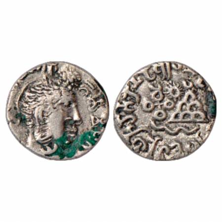 Satavahanas, Silver Portrait Drachm of Gotamiputa Siri Yaña Satakani (180-210 AD), MCSI 15