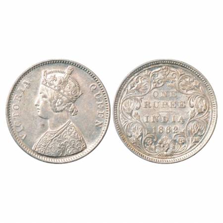Victoria Queen, Silver Rupee, 1862, Bombay Mint, A/II/0/10, PR 93. Uncirculated, Rare.