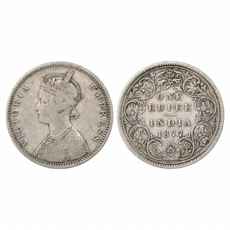 Victoria Empress, Silver Rupee, 1878, Bombay Mint, A3/II/no mm, PR 148. About Very Fine, V