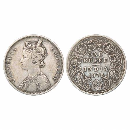 Victoria Empress, Silver Rupee, 1878, Bombay Mint, A3/II/no mm, unlisted in PR. Very Fine,