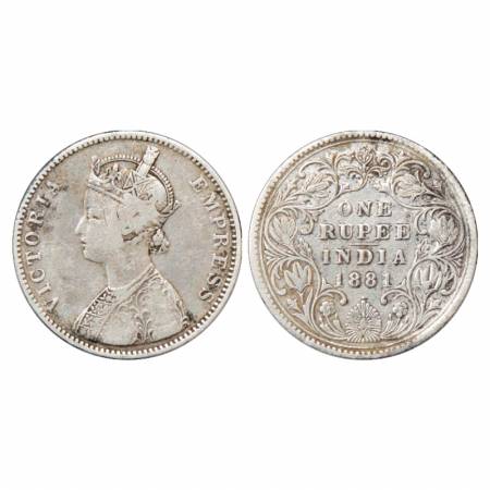 Victoria Empress, Silver Rupee, 1881, Bombay Mint, A3/IV/dot, unlisted in PR. Very Fine, S