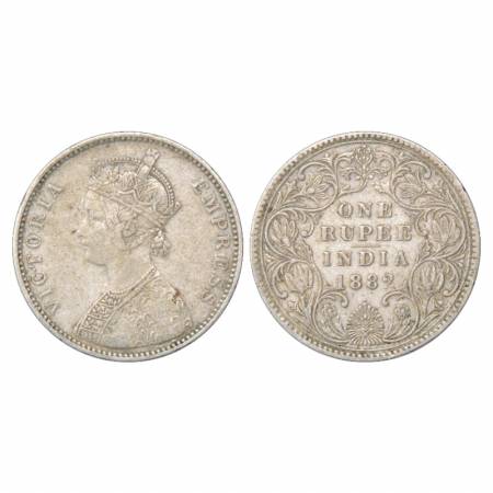 Victoria Empress, Silver Rupee, 1882, Bombay Mint, A3/IV/dot, unlisted in PR. Very Fine, V