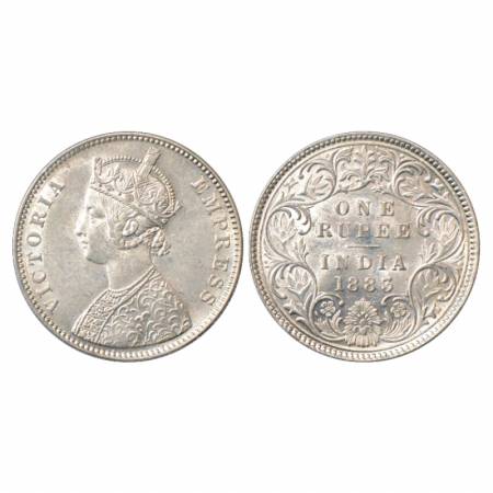 Victoria Empress, Silver Rupee, 1883, Bombay Mint, A3/I/'B' raised, PR 164. Uncirculated, 
